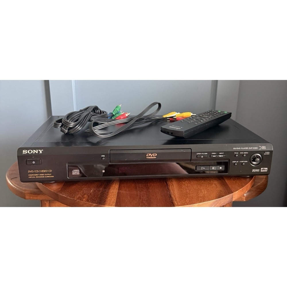 Sony DVP-S360 CD DVD Player w/ Remote‎ RCA Cables Tested Working Dolby